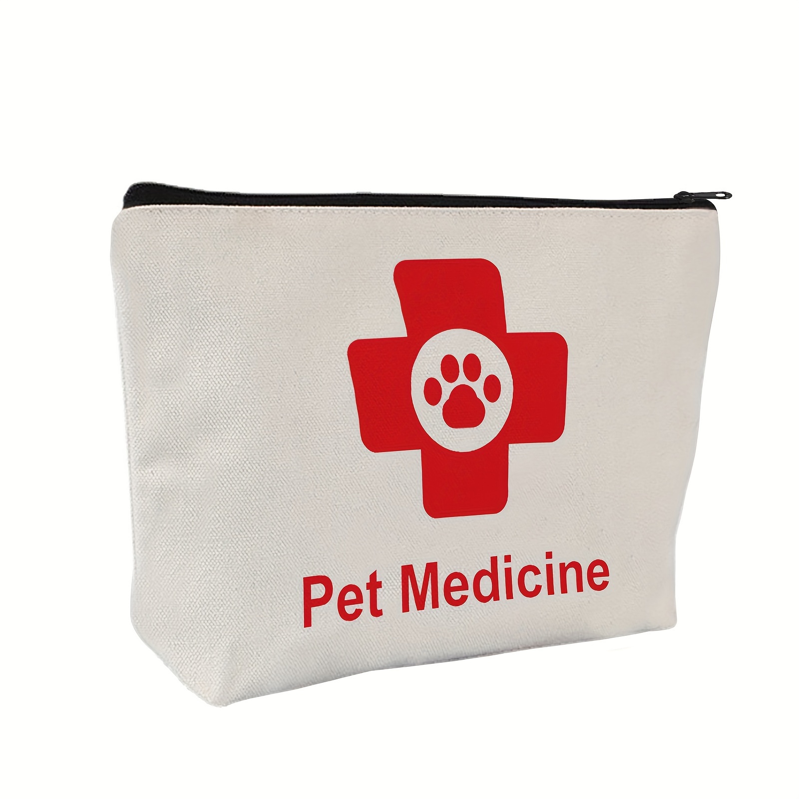 

Hypoallergenic Canvas Pet Medicine Organizer Bag, Ideal For Supplies Storage