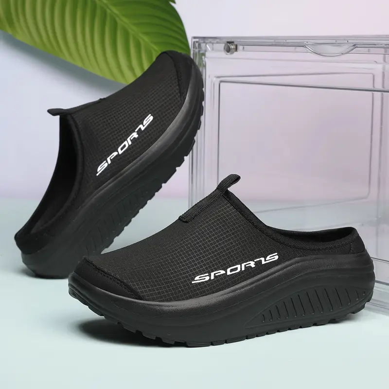 low top breathable mesh slip on sneakers   casual sports shoes eva sole comfortable fabric insole solid color durable slipresistant for male female universal details 1