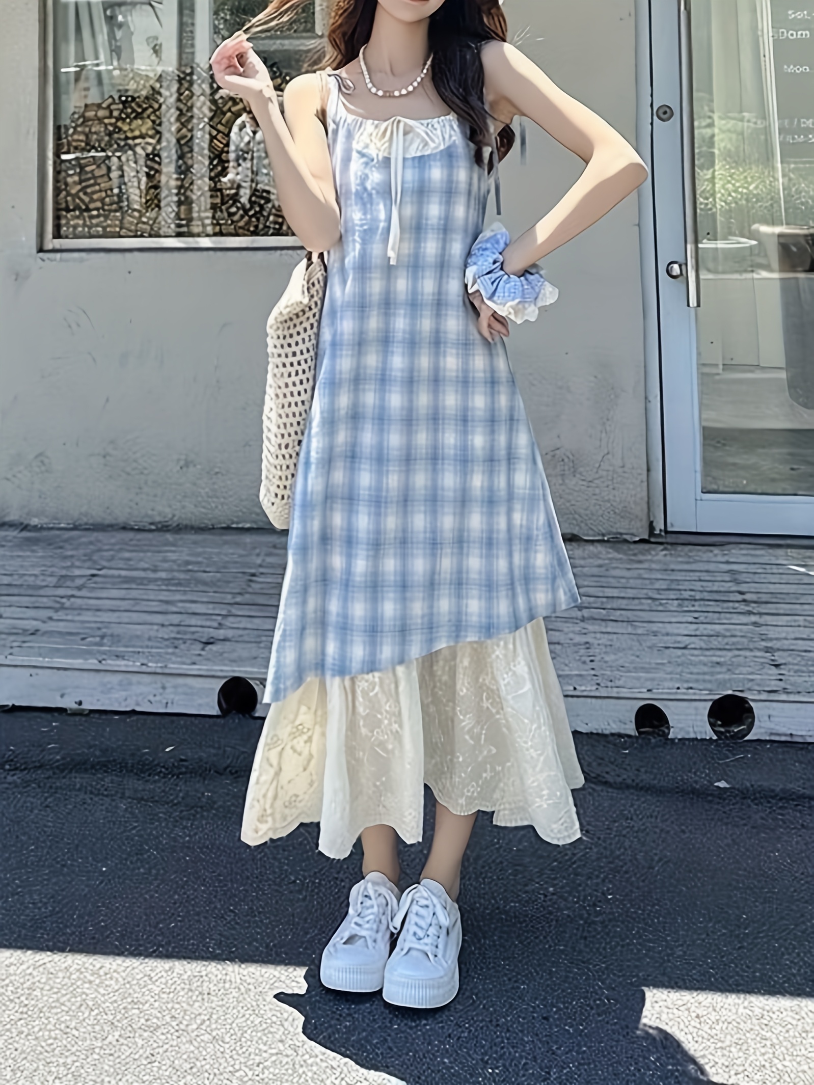 sachin and babi light blue dress KAAREM - Rhythm Halter Áo Dài Two-Piece Dress main image 1