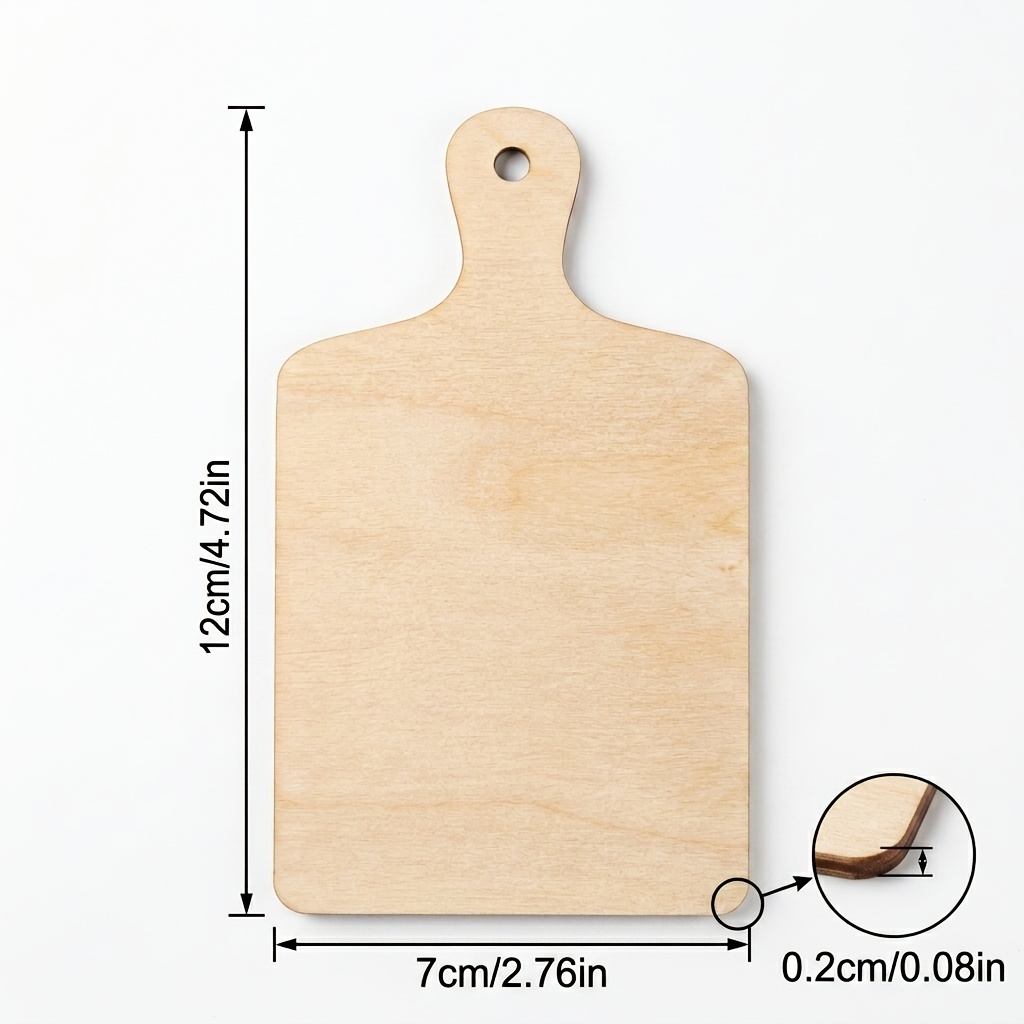 TEMU Lot de 12 disques d'artisanat en bois de 12 cm/4,72 po avec poignées, palettes de cœur, découpés au laser, adaptés à la pyrogravure et aux