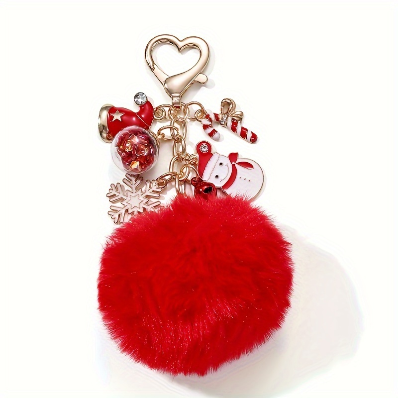 1pc Multi Colored Ball Christmas Themed Drip Oil Keychain