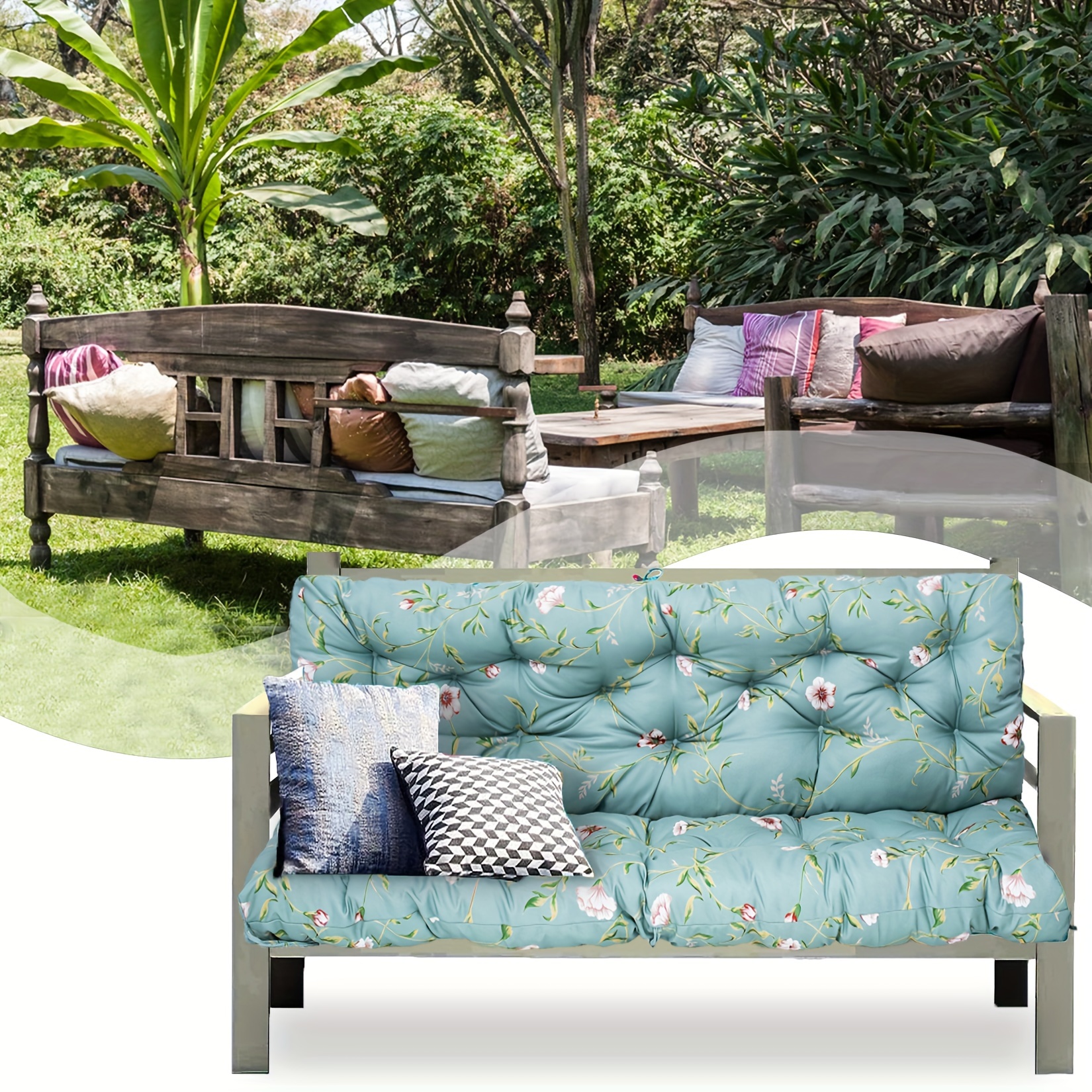 

Thickened One-piece Outdoor Sofa Cushion, Dustproof And Rainproof Sunscreen Fabric, Soft And Comfortable, Suitable For Indoor And Outdoor, Sofas, Benches, Chairs, Deckchairs, Swings