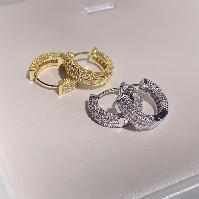 2pcs Boho Hoop Earrings for Women — Hypoallergenic Zirconia Inlay