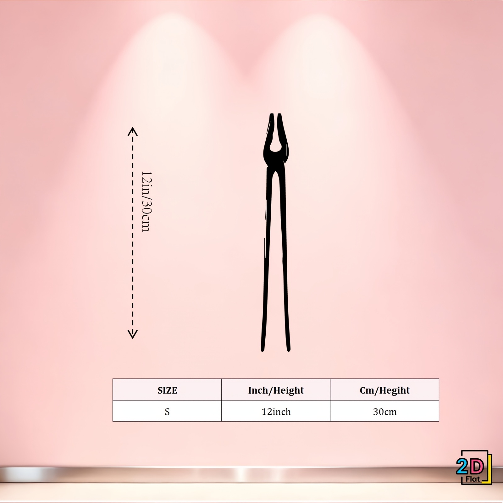 TEMU 2d Flat - Single Piece Of Minimalist Pliers Metal Wall Art Sculpture, 2d Flat Metal Wall Decoration, Home Decoration, Great For Workshop And