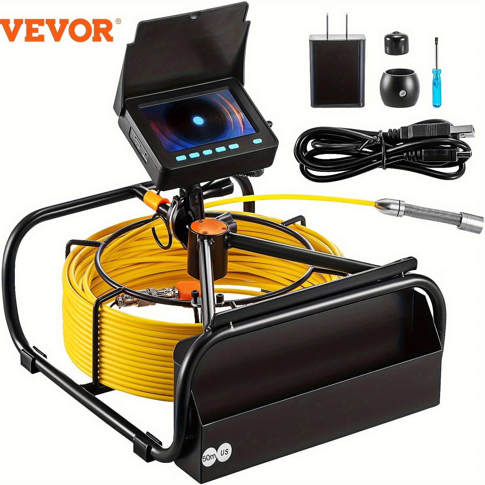 

Vevor Sewer , 164ft/50m 4.3" Drain Inspection Dvr & Snake , Ip68 W/led Lights, Endoscope For Duct