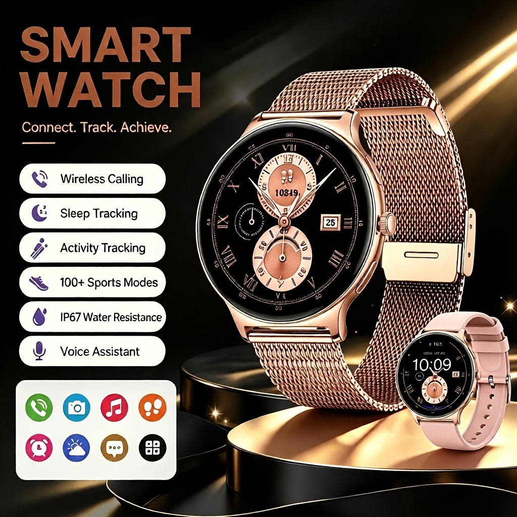 Image of Watch, 1.43-inch Hd Amoled Ultra-thin Smartwatch With Bluetooth Calling, Fitness Watch 100 , Women', Sleep, Pedometer, , Ip67 Waterproof Watch