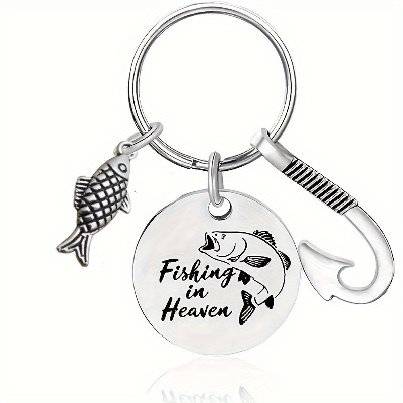 1pc Fishing Stainless Steel Keychain For Men Fisherman Keychain Fish Hook  Funny Keychain, High-quality & Affordable