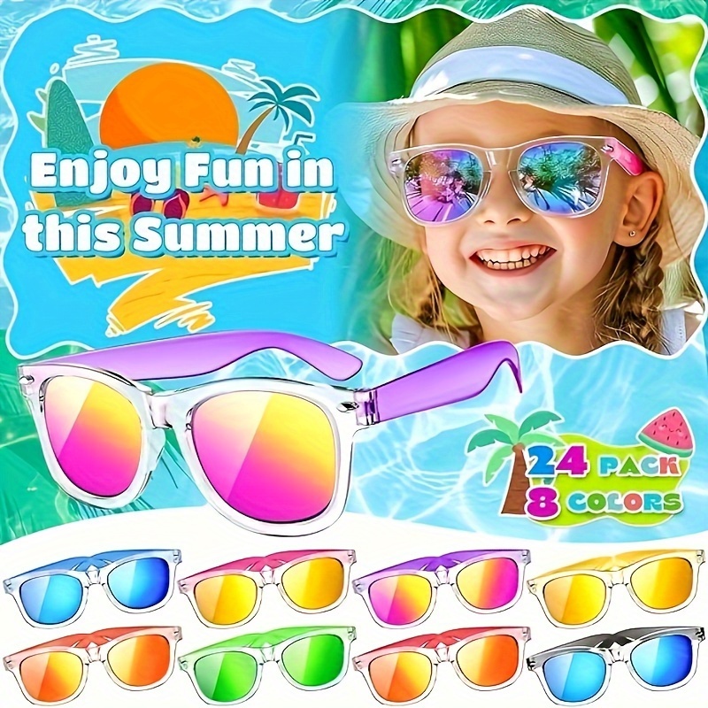

Kids Sunglasses Bulk, 16 Pack Kids Sunglasses Party Favor, Translucent Sunglasses For Kids With Uv400 Protection, Graduation Party Supplies, Beach, Pool Party Favors, Party Favor For Kids 4-8