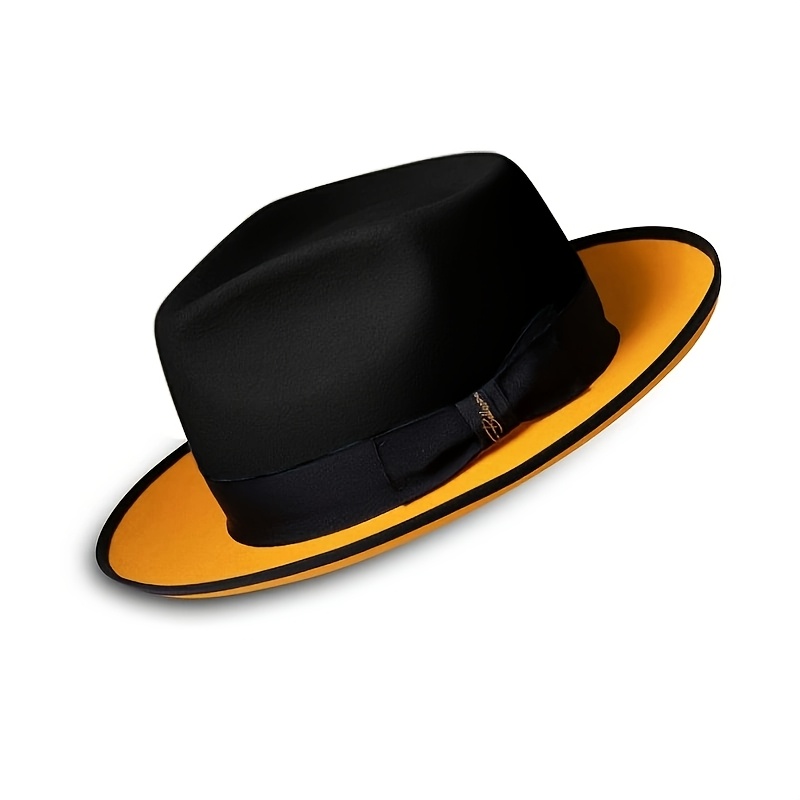 Men's Retro Felt Fedora Two-Tone Patchwork Hat