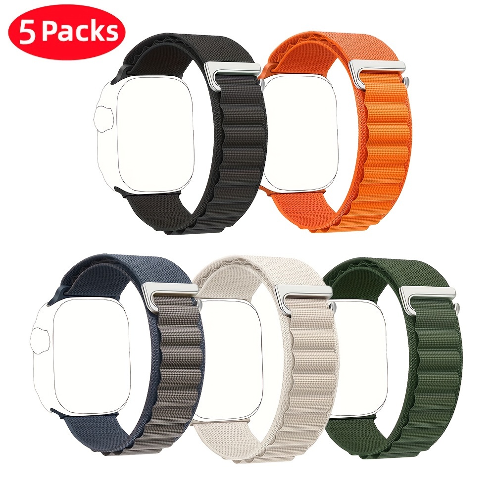 E-shop 5 Stk. Alpine Loop kompatibel mit Apple Watch Ultra 2 Ultra 1 Armband 49mm 46mm 45mm 44mm 42mm 41mm 40mm 38mm verstellbares Armband für Herren