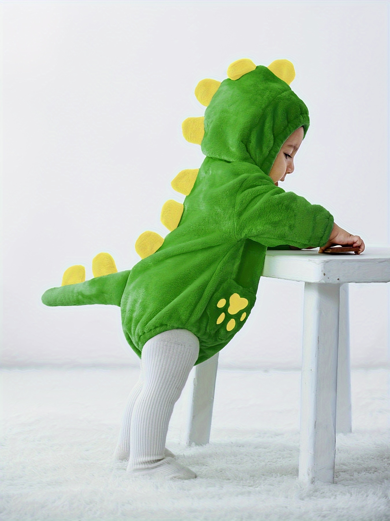 Bebé Niña con Diseño de Dinosaurio de Felpa con Capucha Cambio de  Pañal, Lindo Traje de Dinosaurio para Recién Nacidos