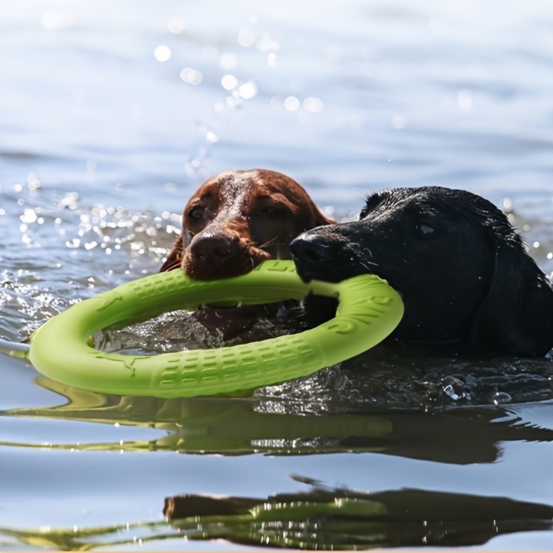 

All-breed, Silicone Dog Training Ring - Animal Print, Floats On Water, Interactive Pet Toy For All Breeds