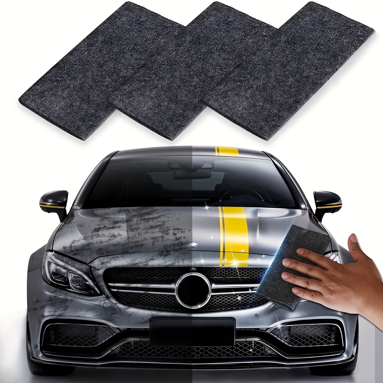 

3-piece Flash Cloth For Car Scratches, Nanosparklecloth Scratch Remover Erase Car Scratches Paint Residues Water Spots Remover, Sparkle Cloth Scratch Remover Repair Scratches