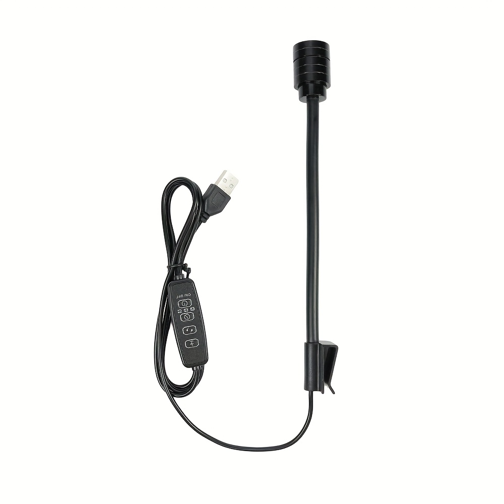 Aquarium USB Light, Reptile Tank Additions, 360° Adjustable, Three-Color Mode Clip-On Fish Tank Light, with Both Spotlight And Amphibian Lighting Functions, No Heating Effect, Without Battery
