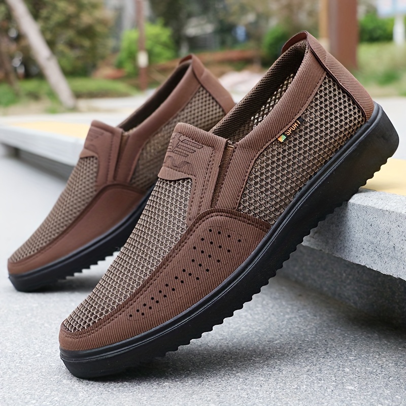 Ultra Lightweight Slip On Casual Shoes, Men's Comfy Low Top Walking Shoes For Outdoor Fishing Park Workout