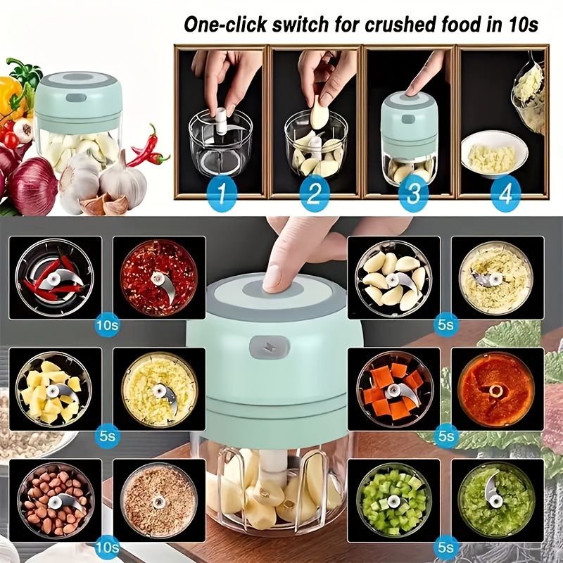 electric garlic crusher portable mini food chopper vegetable chopper small food processor suitable for garlic puree onion herbs vegetables   blender as well   tomato dicer chopper and ginger mincer garlic peeler electric automatic garlic peeler automatic peeler for   preparation kitchen gadget portable appliance spacesaving device   motor sturdy build garlic mincer vegetable processor busy professionals home cooks Product details 3