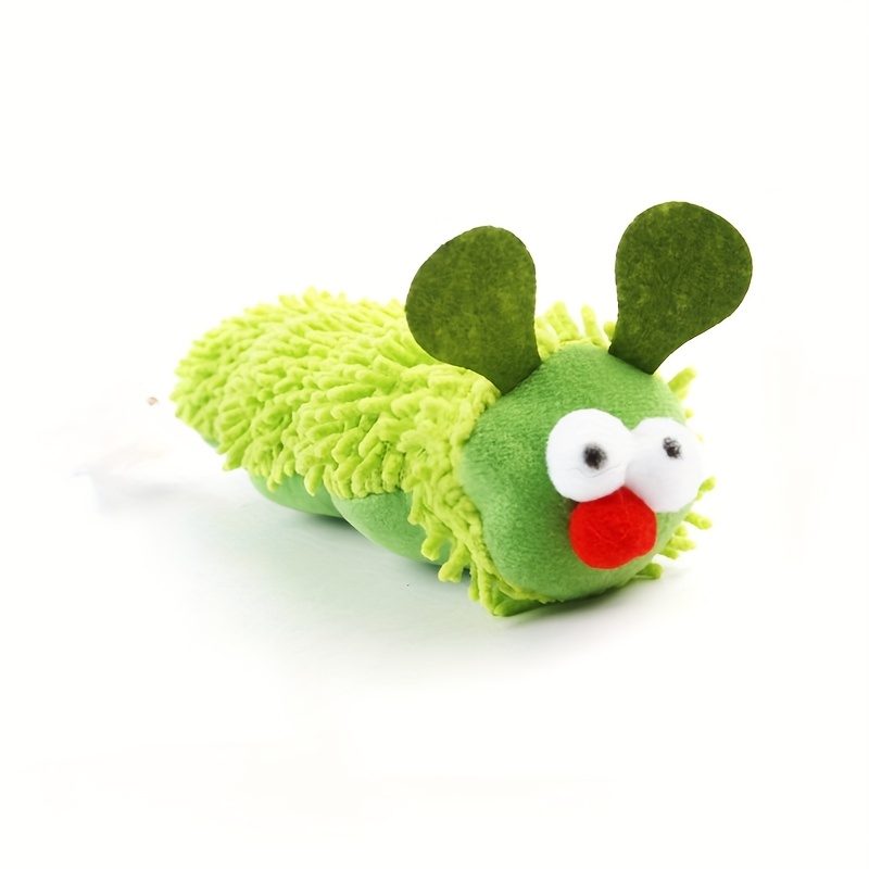 TEMU 2pcs Interactive Plush Caterpillar Cat Toys - Cute Green & , With No Batteries Needed, Durable & Fun For Cats, Cat Plaything | Toy | Durable Plush Toy