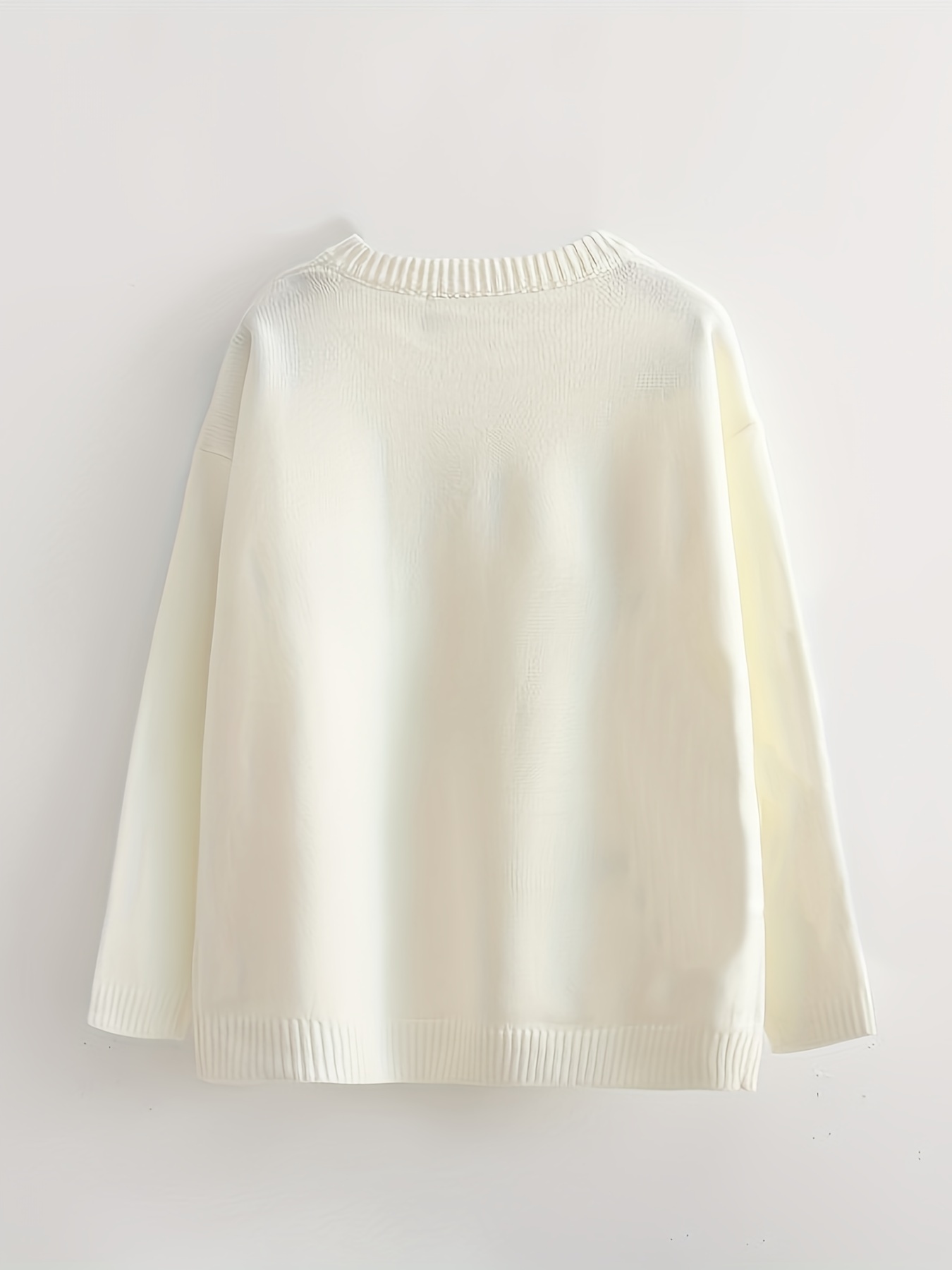 Preppy Cloud Pattern Sweater Long Sleeve Casual Cute Sweater - Temu
