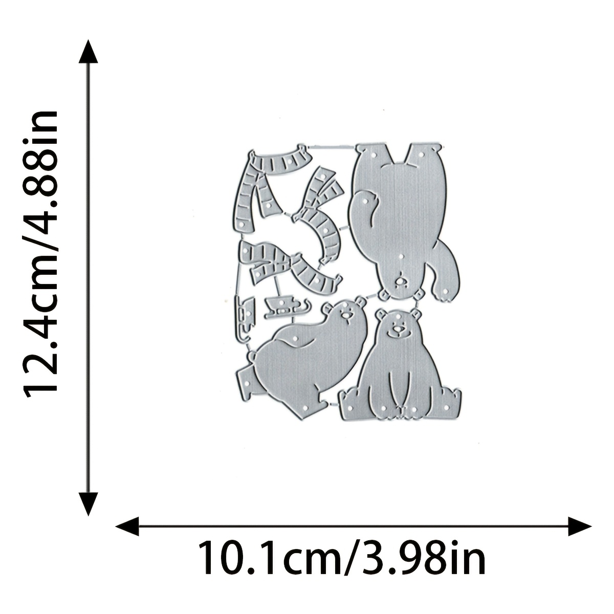 TEMU Polar Bear Themed Cutting Dies Metal Stencil Mold, Embossing Greeting Card Material