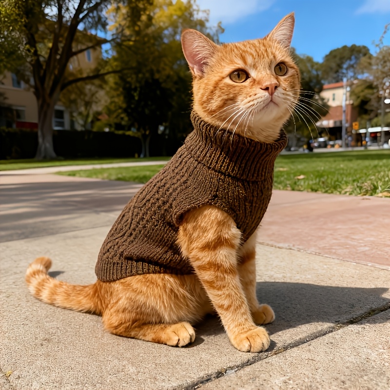 TEMU Dog Sweater Cat Sweater Winter Warm Windproof Clothing, Knitted Jumper With Soft Anti-shedding Lining For Small Medium Large Pets
