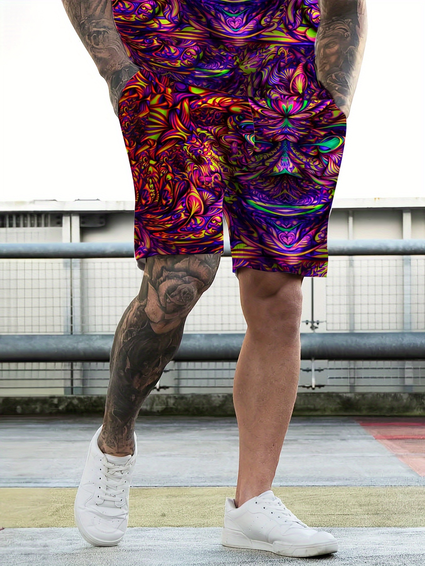 men' abstract printed casual suit crew neck t shirt - Temu