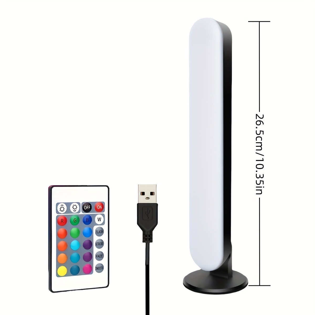 1 adet/2 adet RGB Led Işık Barı, Çok Renkli Yatay/Dikey LED Şerit Işıkları, Çoklu Konumlu Taban, 16 Renk, 4 Mod, Yatak Odası Atmosfer Işıkları, Herhangi Bir 5 Volt USB Güç Kaynağıyla Bağlanır, IR Uzaktan Kumanda