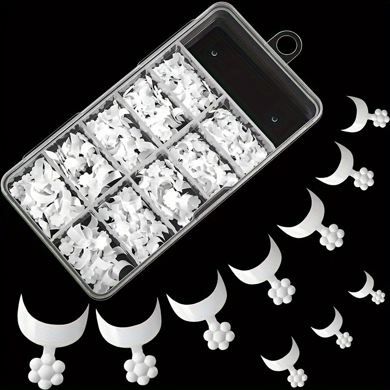 

200pcs French Press-on Nails Set - White, Short Oval Shape For Easy Diy