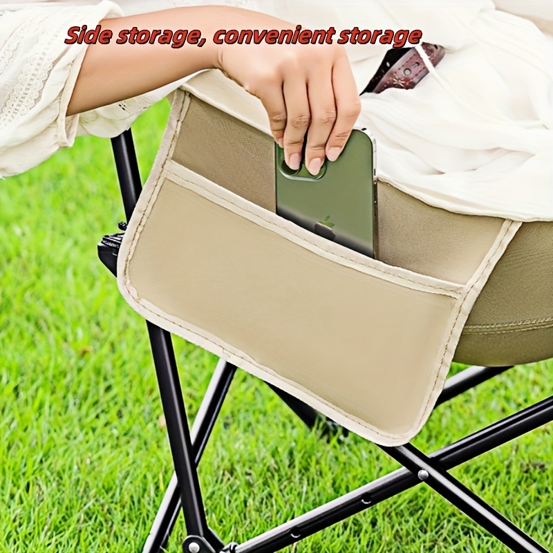 90cm high and 45cm wide portable outdoor folding chair high backed moon chair suitable for fishing beach chairs and holiday parties details 3
