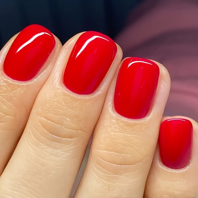 TEMU Ongles Pressés Carrés Courts , Élégants et Durables pour Tous ou Occasions Spéciales avec Lime à Ongles & Colle Gelée