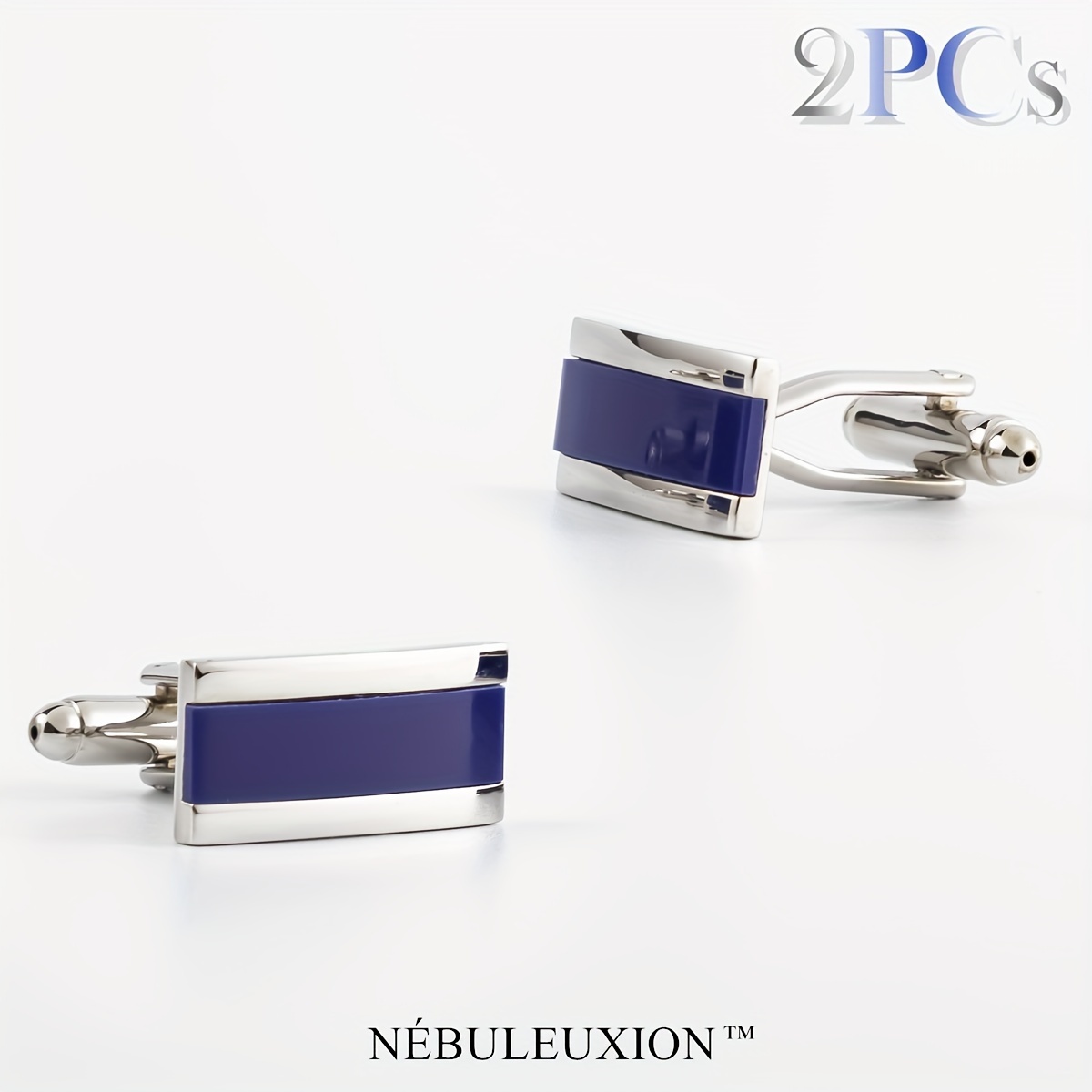 TEMU 2pcs Rectangle Cufflinks Set, Cufflinks, For ///, For Men