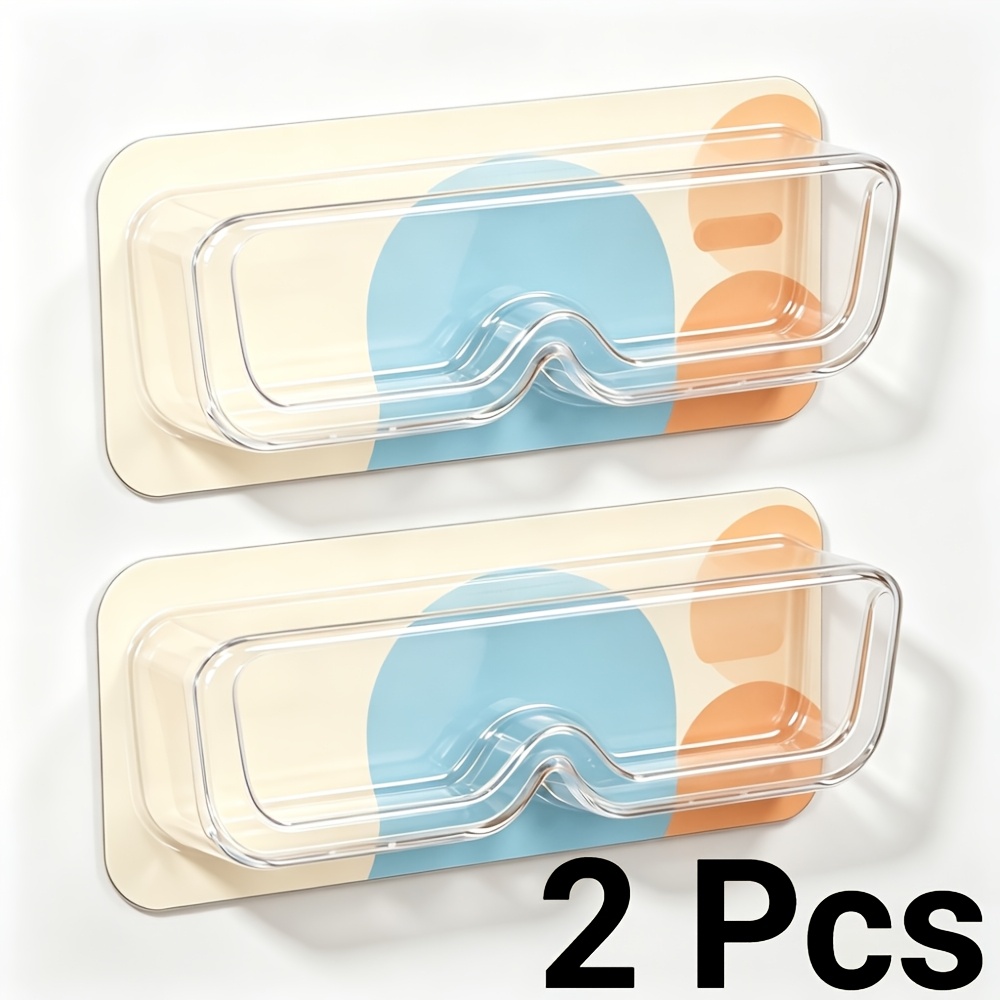 TEMU 2pcs No-drill Sunglasses Rack Wall Mount, Eyeglass Holder Organizer For Bathroom Kitchen Door Wall, Decor Storage For Glasses