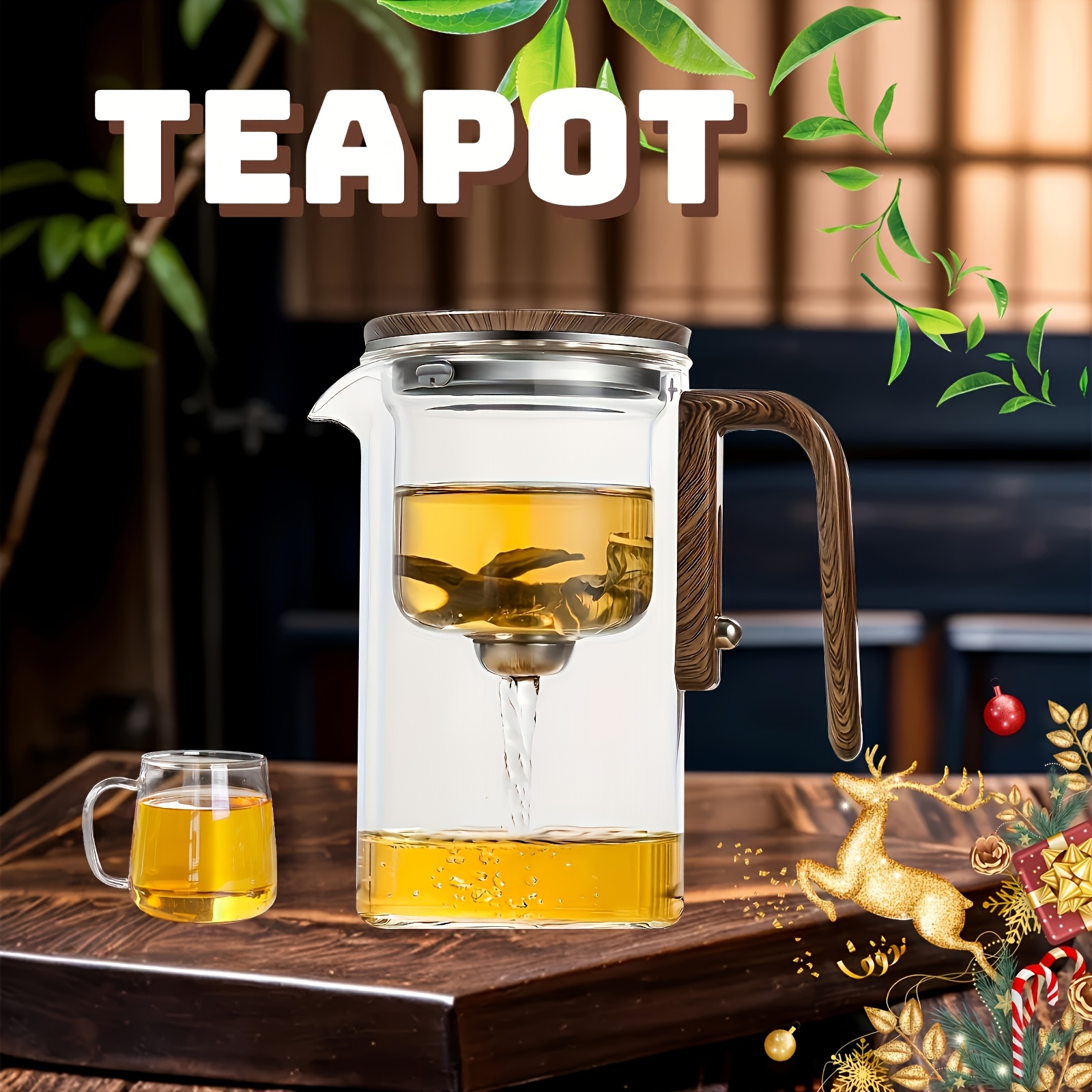 Théière En Verre Enchantipot Avec Infuseur Et Séparation Eau - Théière Magique 500ml Ou 700ml Pour Thé En Vrac