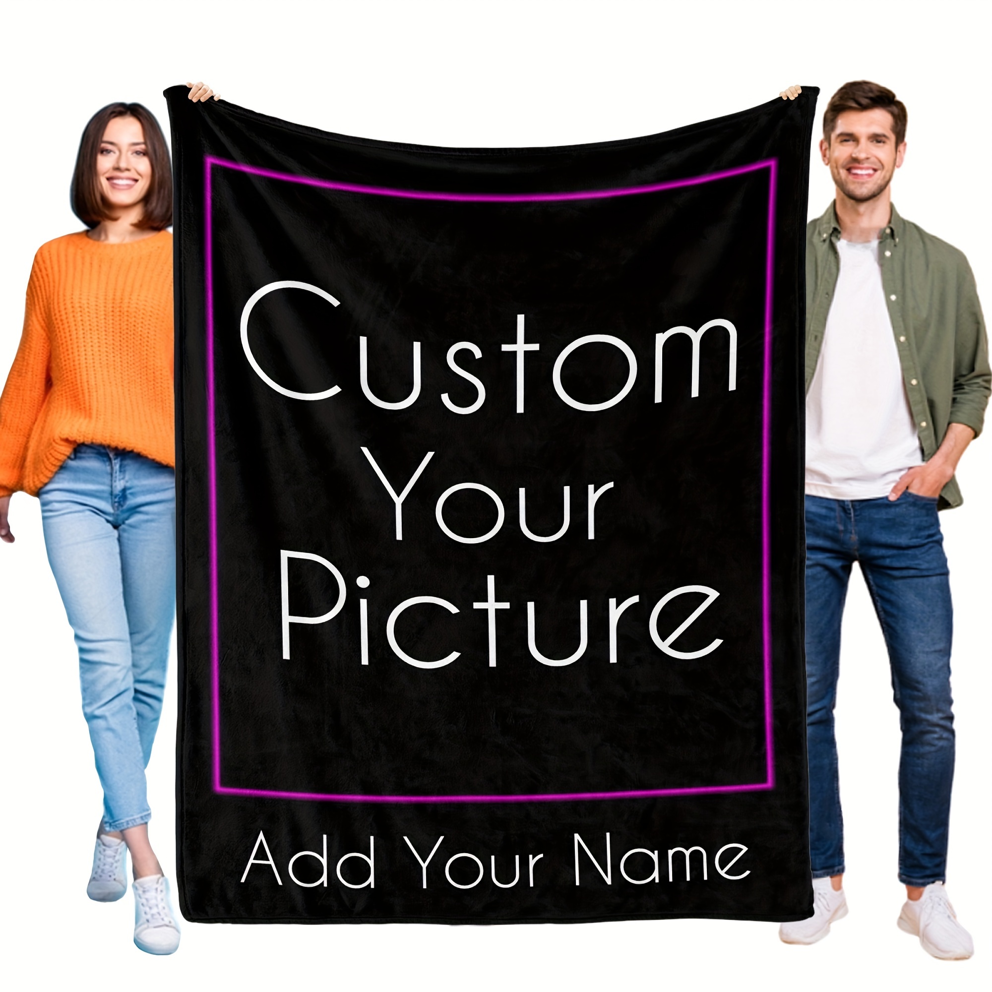 

Customizable Flannel Fleece Blanket 1pc - Personalized & , , , Uncharged -use Blanket For , , And Decor, Sofa , For 's Day, Easter, Thanksgiving, Christmas -