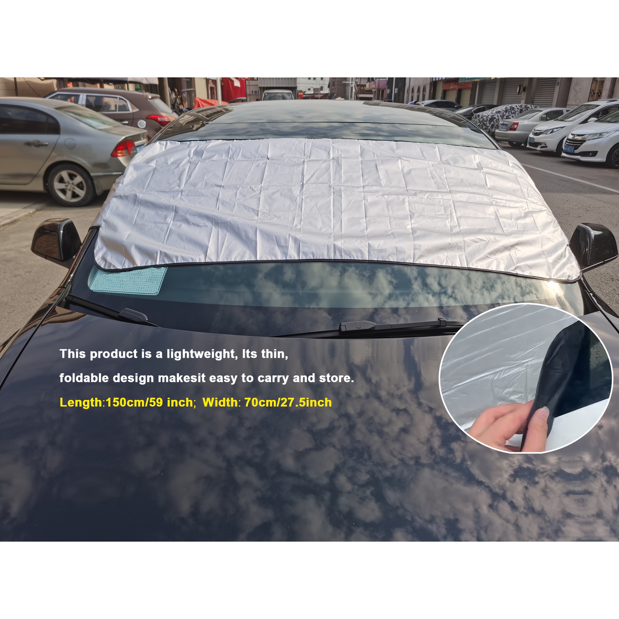 Car Windshield Snow Cover Frost Ice Removal Sun Shade Winter - Temu
