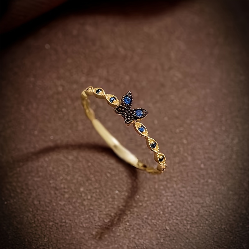 TEMU Neuer Damenmode Vintage Schmetterling Offener Ring