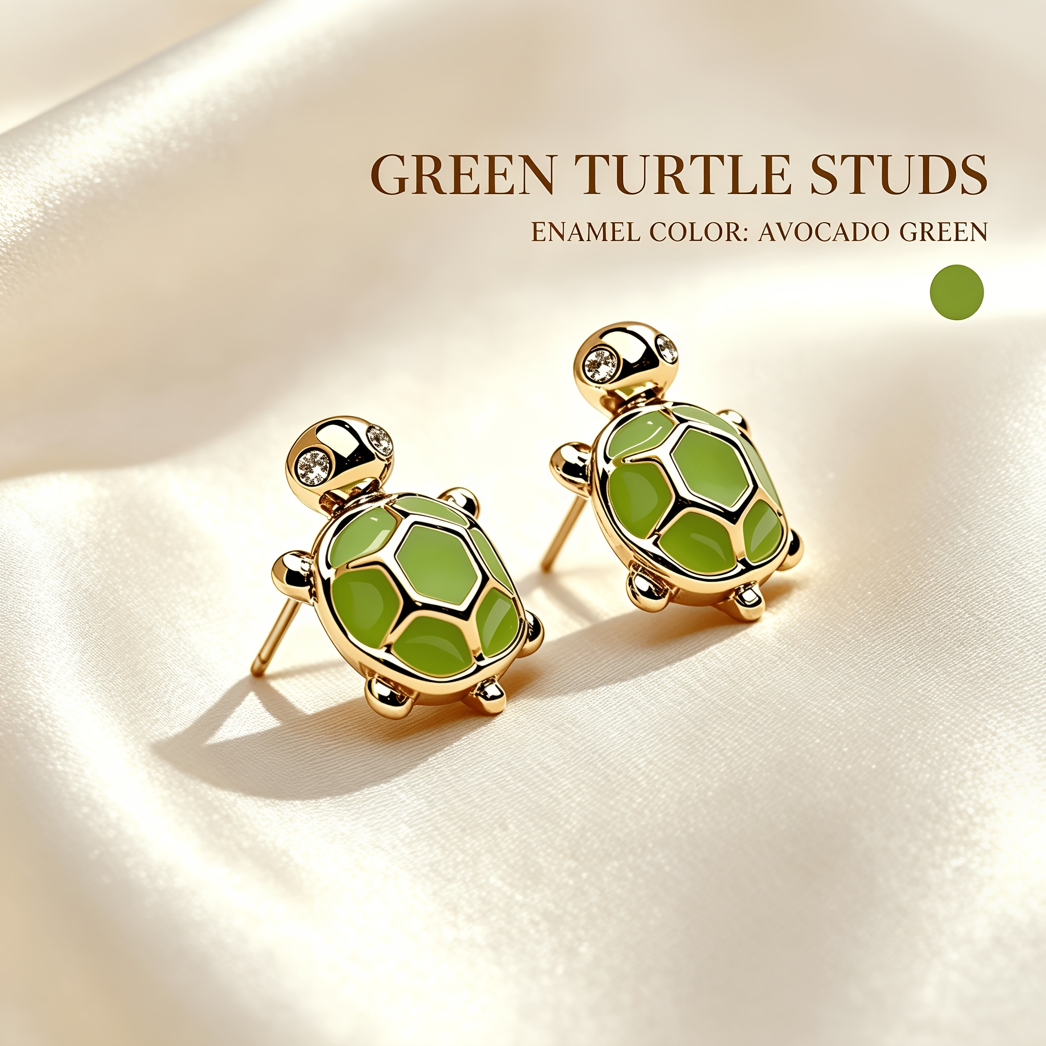 TEMU Boucles d'oreilles à clou mignonnes petite tortue pour fille , accessoires de bijoux goutte d'huile pour toutes - Design simple et adorable