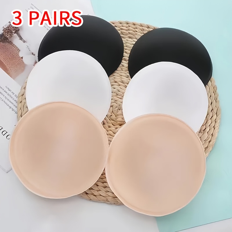 

3 Pairs Sponge Bra Insert Pads, Invisible Anti-convex Chest Enhancer Pads, Women's Lingerie & Underwear Accessories