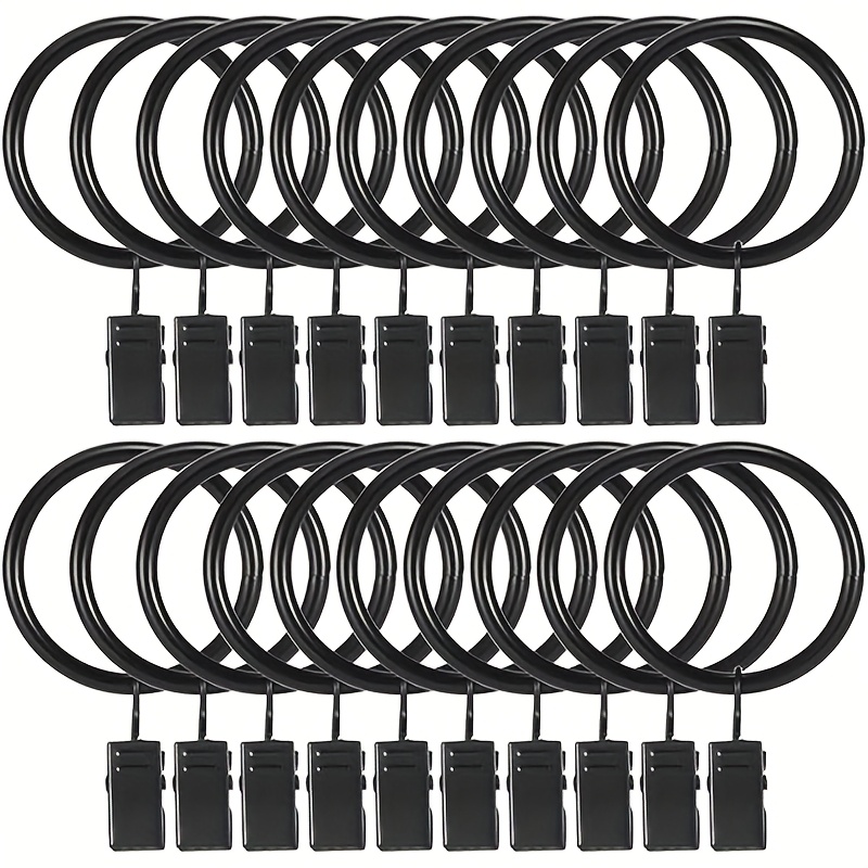 E-shop Vorhangringe mit Clips, Gardinenclips mit Ringen, Römische Schlaufen Vorhangringclips, Römische Stangenaccessoires, Duschvorhangclips, Haken,