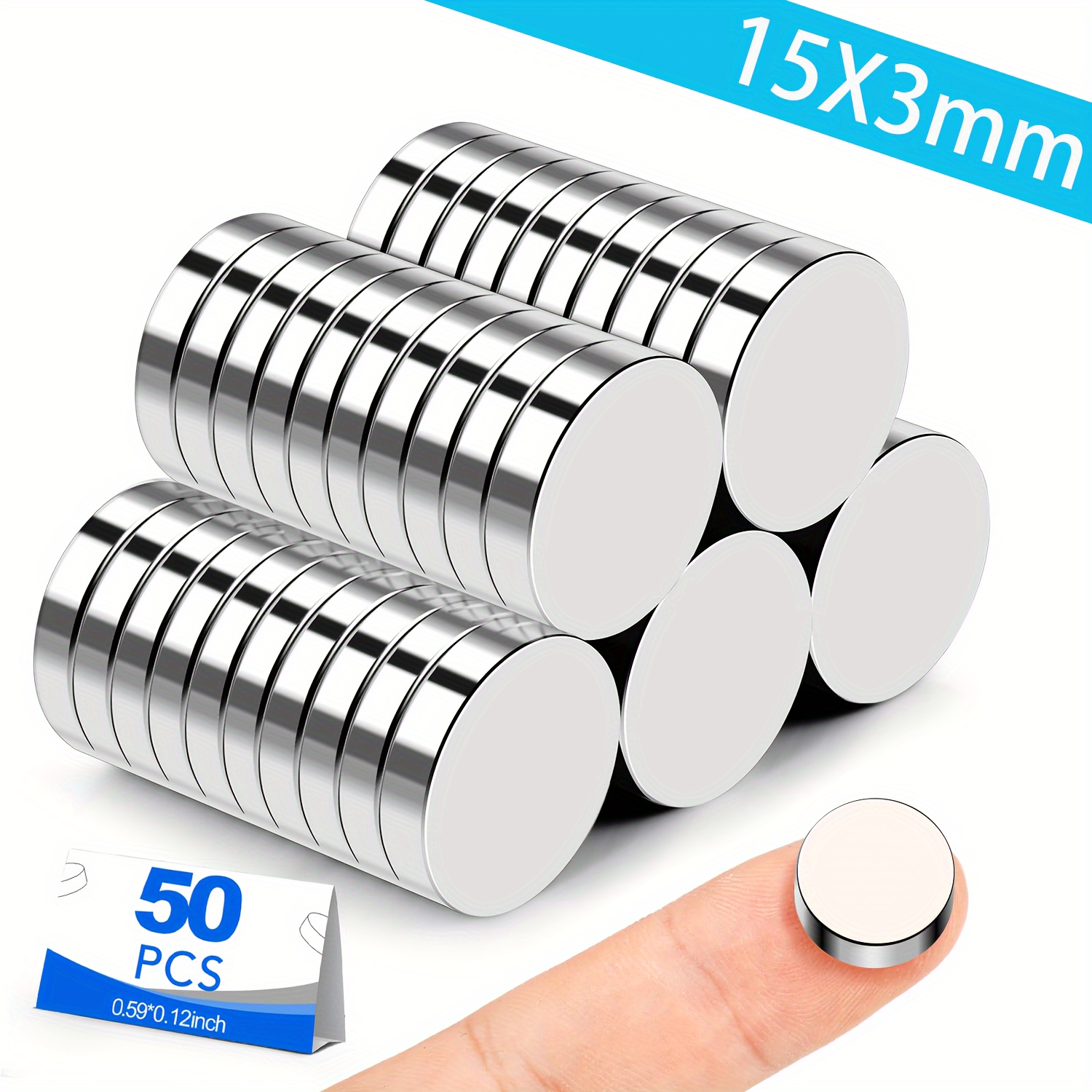 

30/50pcs 15x3mm Neodymium Magnets, Round Fridge Magnets, Neodymium Magnet Fridge, Whiteboard Magnet, Suitable For Office, Fridge, Kitchen