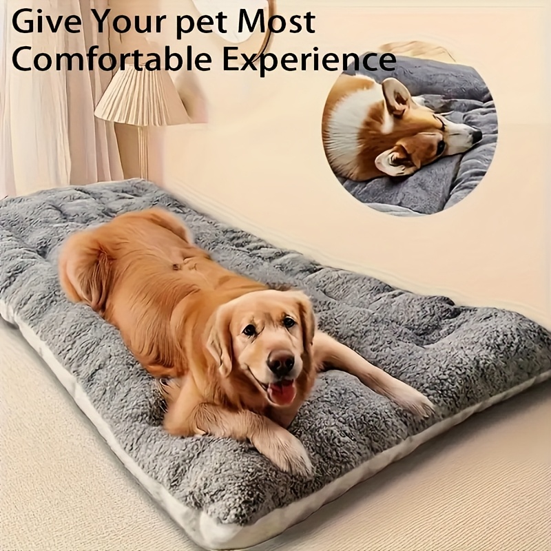 extra large plush dog bed sofa cat nest dog cage mat thickened super soft polyester pet mat suitable for small medium and large cats and dogs cute rectangular sofa Product details 0