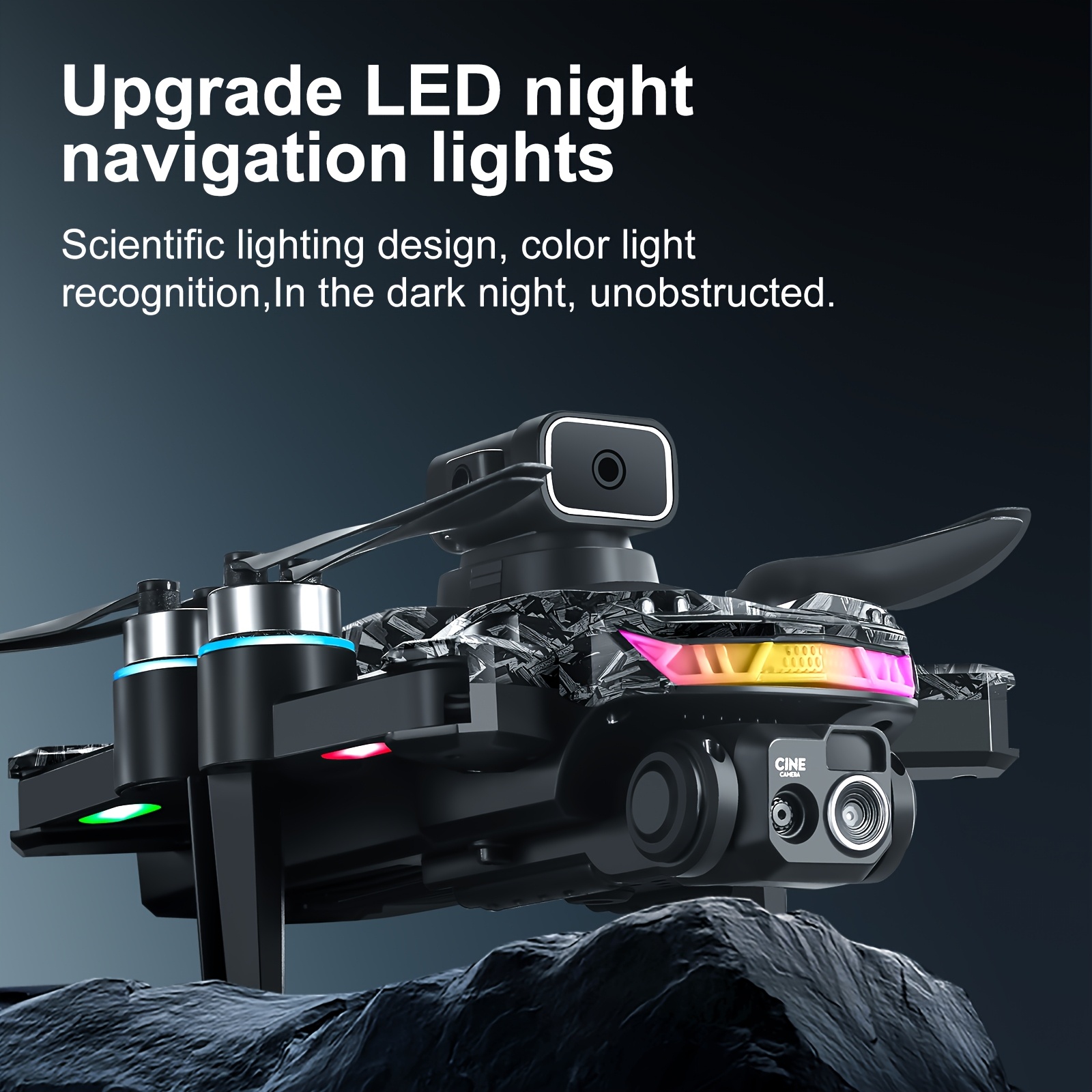 Drone S160 z Silnikiem Bezszczotkowym, Unikanie Przeszkód, Podwójna Kamera EIS & Optyczne Wznoszenie - Składany Quadcopter z em, Długi Czas Lotu, Łatwy w Obsłudze dla Początkujących i Dzieci, Idealny na Prezent Urodzinowy/Podróżniczy (Czarny/Niebieskie Akcenty) - FPV Wyścigi & Aerial Photography, Zewnętrzne Przygody, Elegancki Design, Stabilny Lot, Technologii dla Entuzjastów, Teleskopowa Kontrola, Bateria Polimerowa do Ładowania