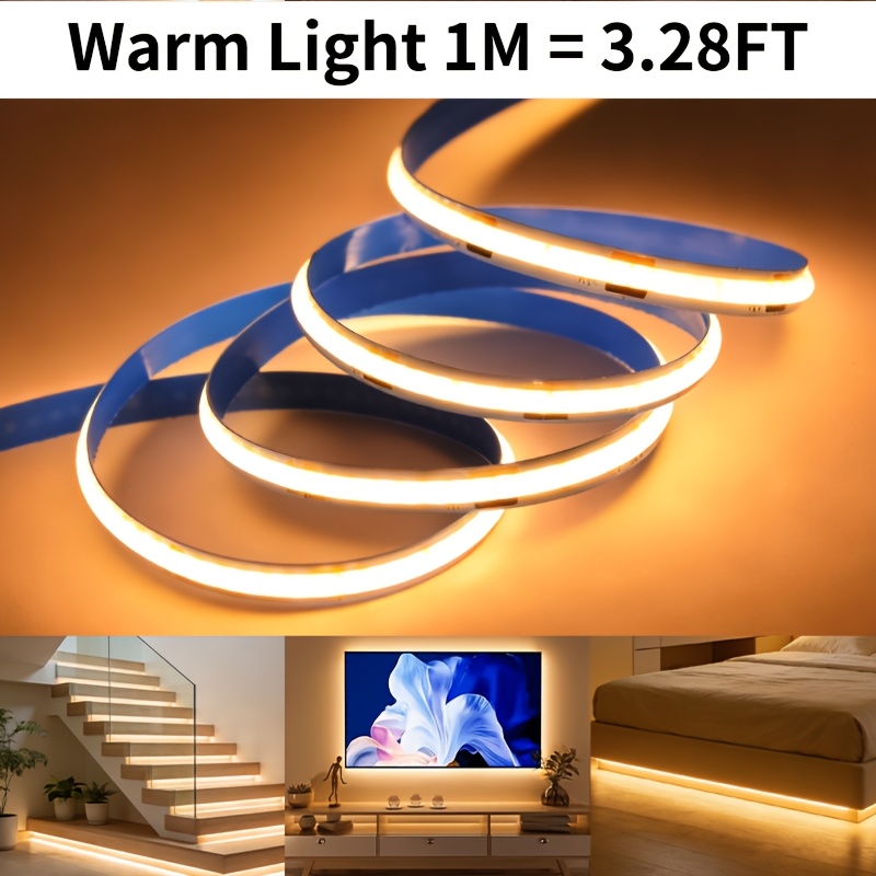 Cob Led Strip Light 8mm Ultra Thin 5v Usb Touch Control Hand Wave Induction Dimmable Warm Cool White Led Lights For Tv Backlight Bedroom Kitchen Cabinet Home Decor