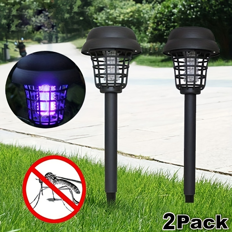 

2pcs Outdoor Solar Mosquito Lamps, Lawn, Courtyard, Park, Pest Control And Mosquito Control