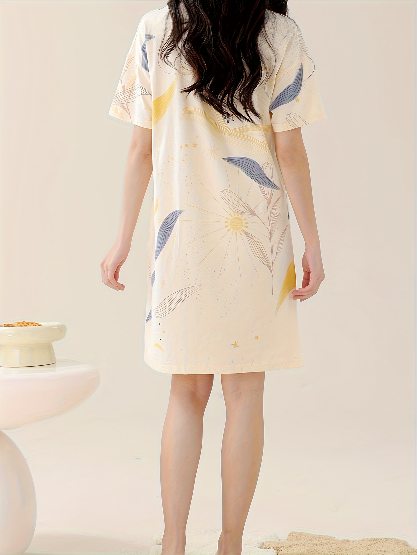 women's spring summer 100% cotton sleep dress casual short Temu