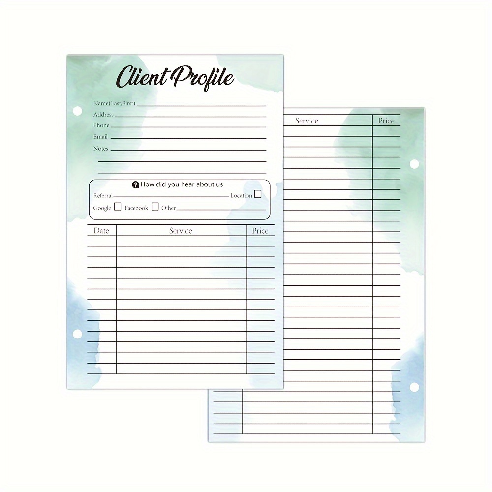 

Client Profile Cards, Stylist Binder Inserts, Small Business Data Sheets, Hair Contact Record Labels, Paper Client Management Cards For Nail & Hair