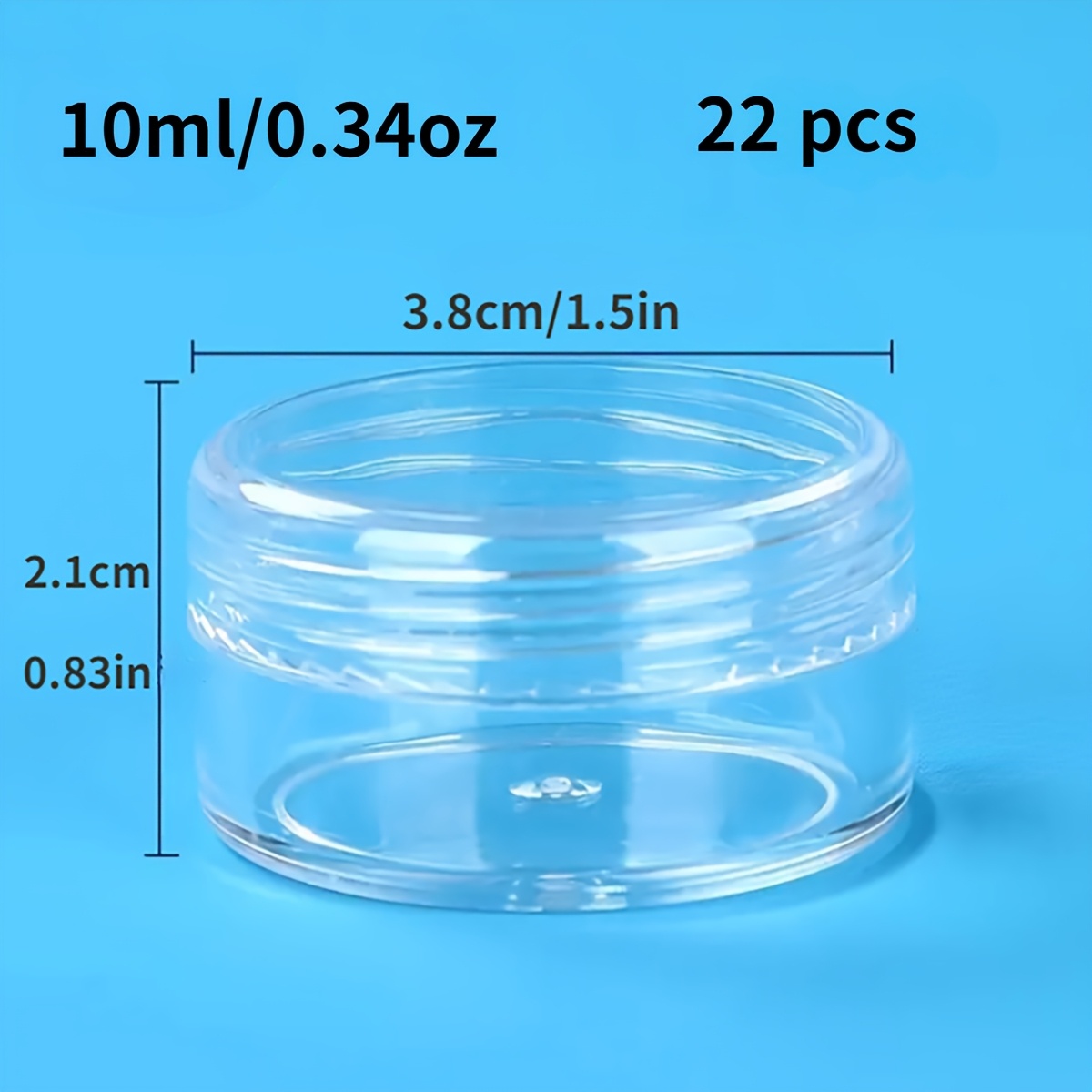 TEMU 22-pack Leak-proof Plastic Jars With Lids, Multipurpose Containers For Lotions, Lip Balms, , Creams, Teas, Spices, Nail Art Storage - Portable &