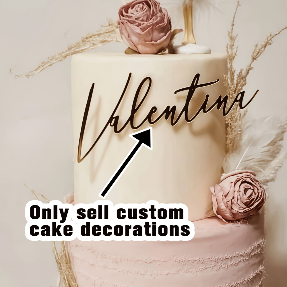 TEMU [custom Item] 1pc Happy Birthday Acrylic Cake Decoration Insert Label Baking Decoration Insert Birthday Party Cake Decoration Additions, Cake