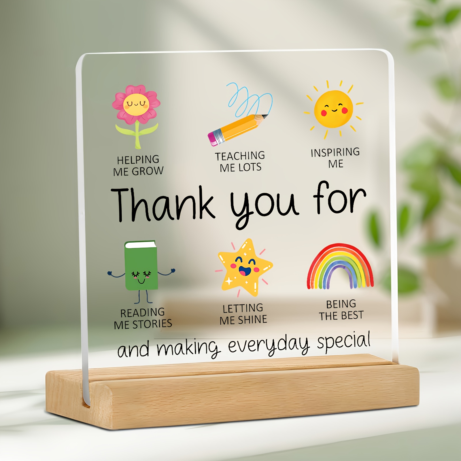 2d flat teacher appreciation acrylic desk decor perfect thank you gift for teachers nursery preschool educators new teachers ideal farewell present contemporary style 2d flat