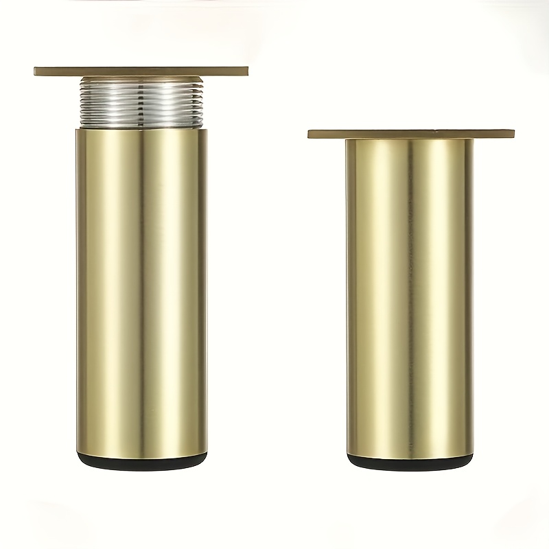 TEMU 4-pack [includes 4 Packs Of Special Screws] Adjustable Aluminum Alloy Furniture Metal Legs (4pcs Aluminum Alloy Adjustable Cabinet Legs + 4pcs