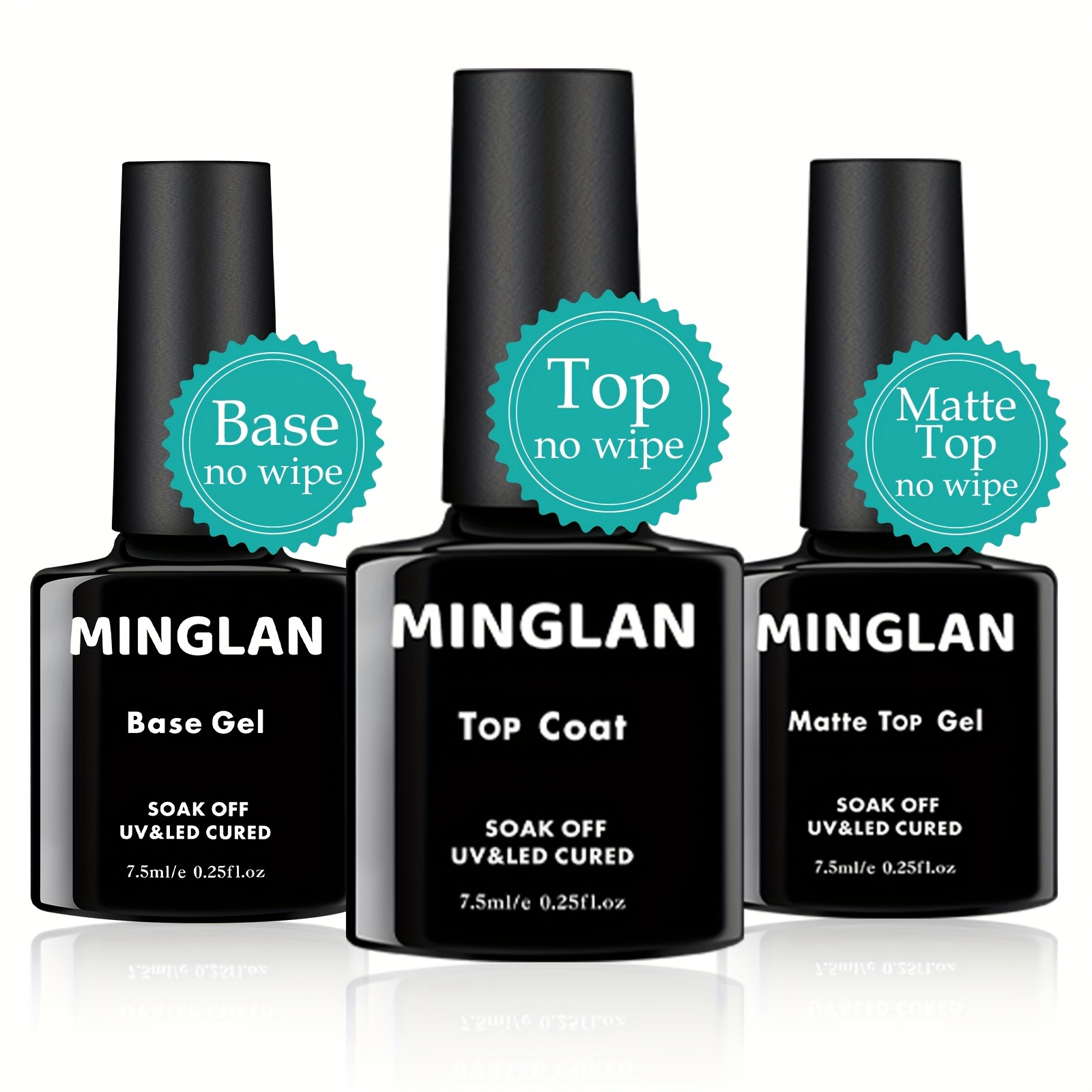 

1/3pcs Gel Top Coat, Matte Top Coat And Base Coat Set For Gel Nail Polish, No Wipe Matte & Shiny Top Coat, Long Lasting High Gloss And Matte Effects For Home Nail Salon Use
